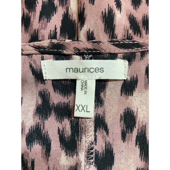 Maurices Womens Tank Top  XXL Pink Leopard Print Sleeveless Mob Wife Retro Glam - Picture 3 of 7